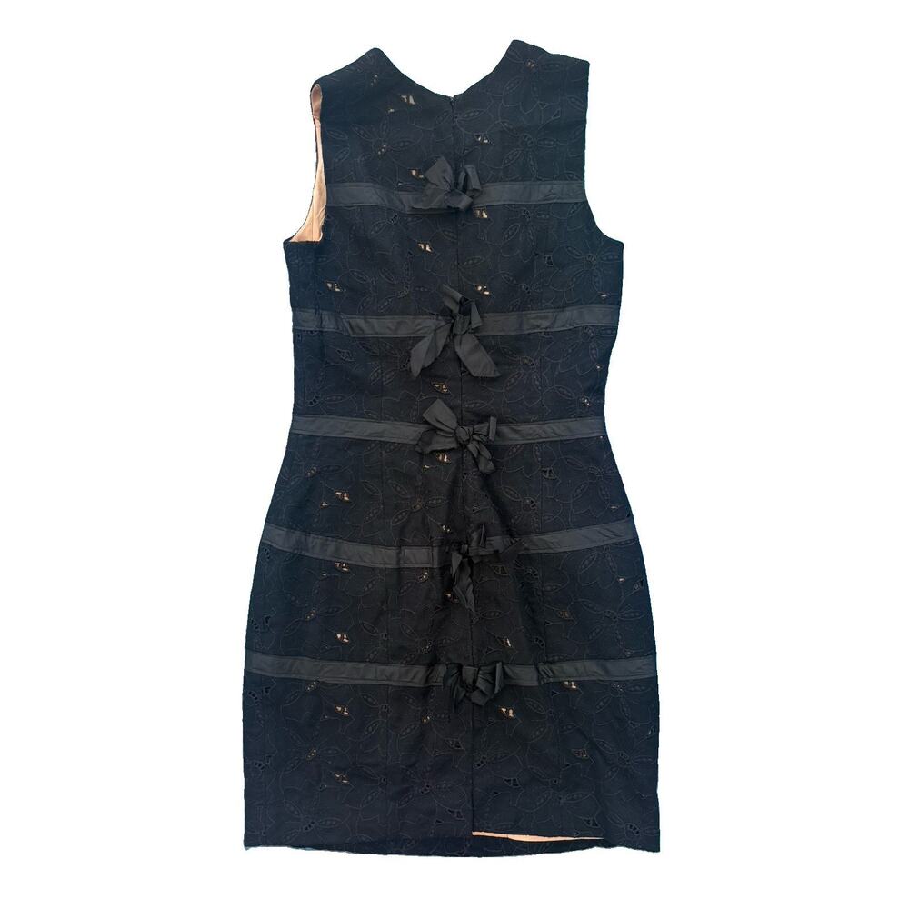 Tracy Reese See Size 4 Lace Bowtie Little Black Dress Sleeveless